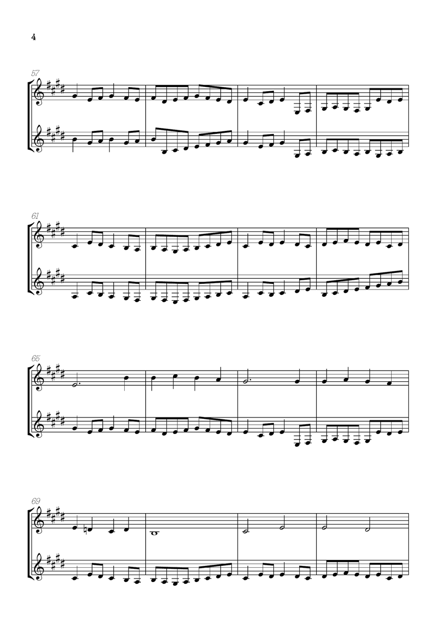 Pachelbel Canon in D • clarinet in Bb duet sheet music Clarinet Duet scores gallery preview page 4