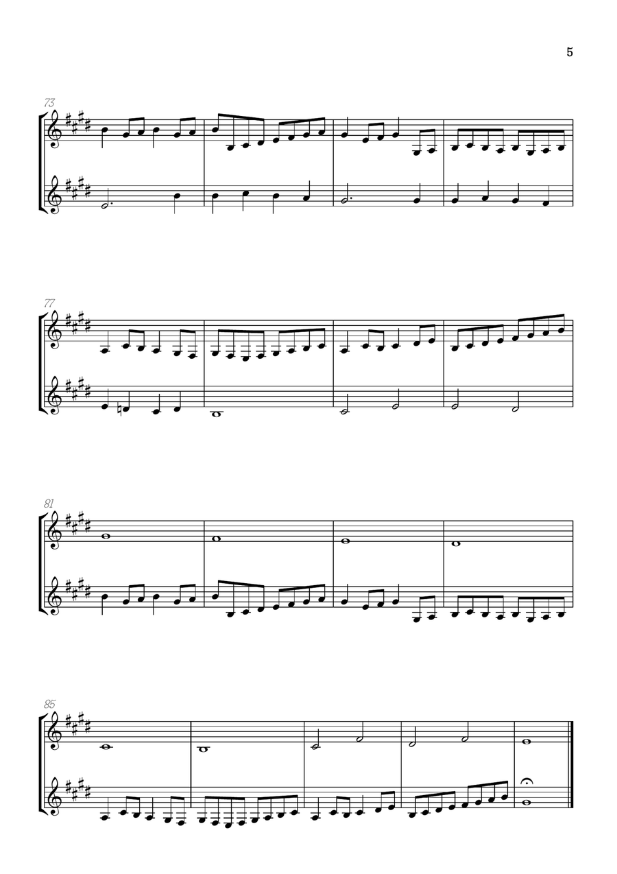 Pachelbel Canon in D • clarinet in Bb duet sheet music Clarinet Duet scores gallery preview page 5