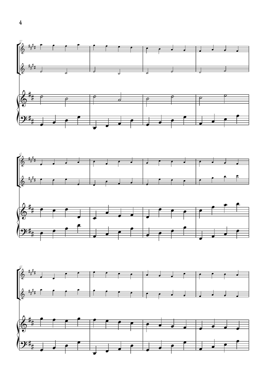 Pachelbel Canon in D • clarinet in Bb duet sheet music w/ piano accompaniment Woodwind Duet scores gallery preview page 4