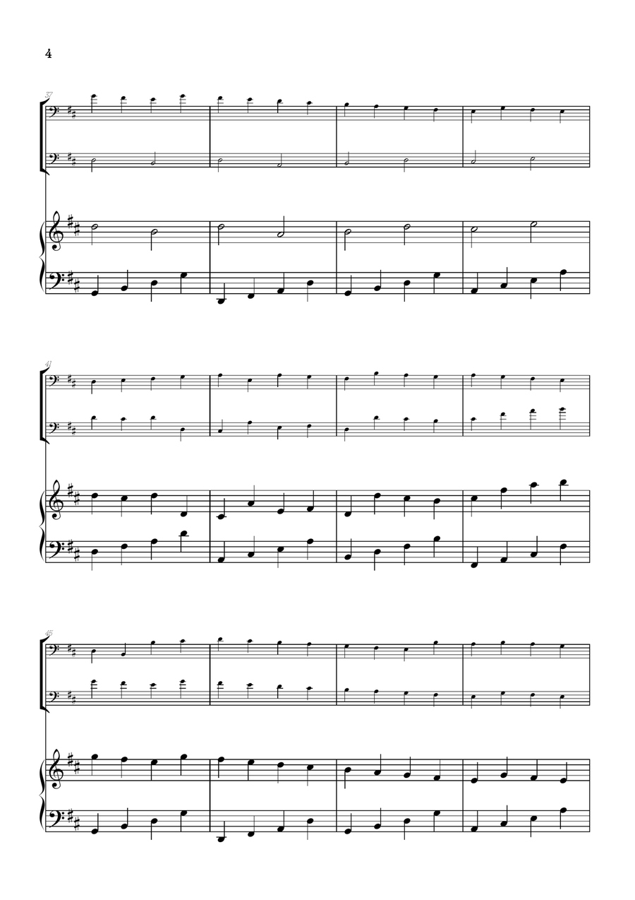 Pachelbel Canon in D • cello duet sheet music w/ piano accompaniment String Duet scores gallery preview page 4