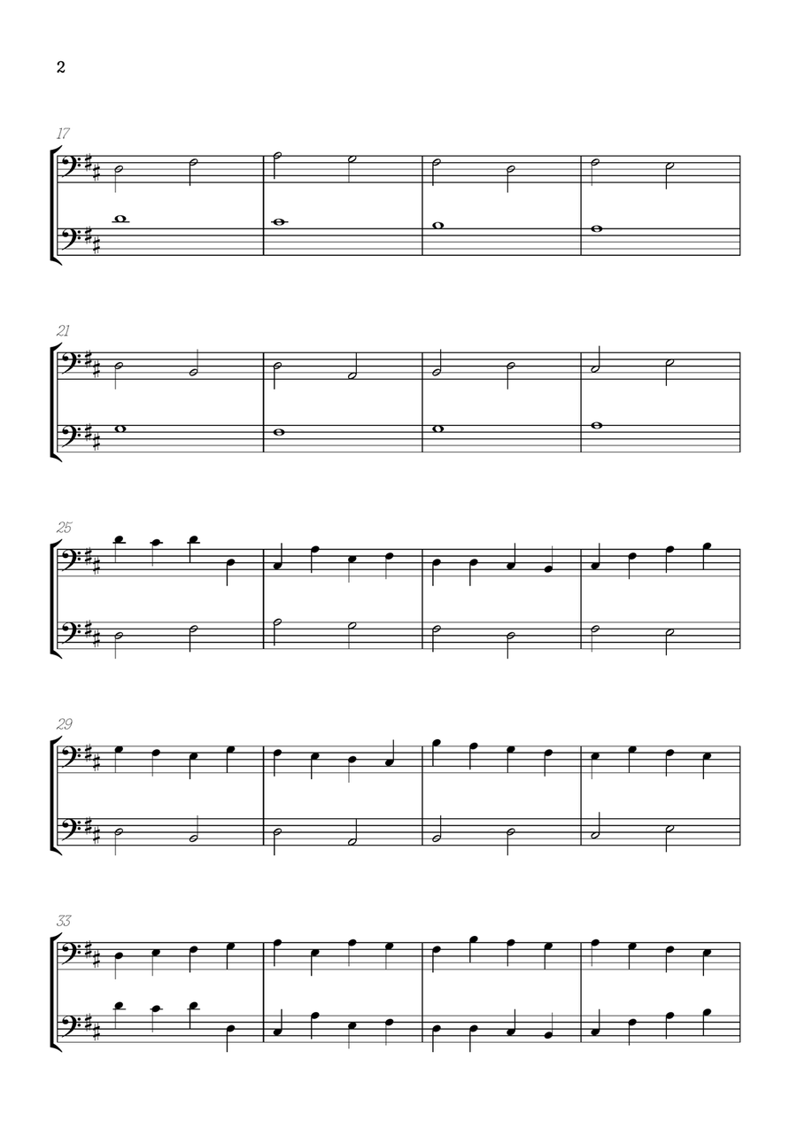 Pachelbel Canon in D • trombone duet sheet music Trombone Duet scores gallery preview page 2