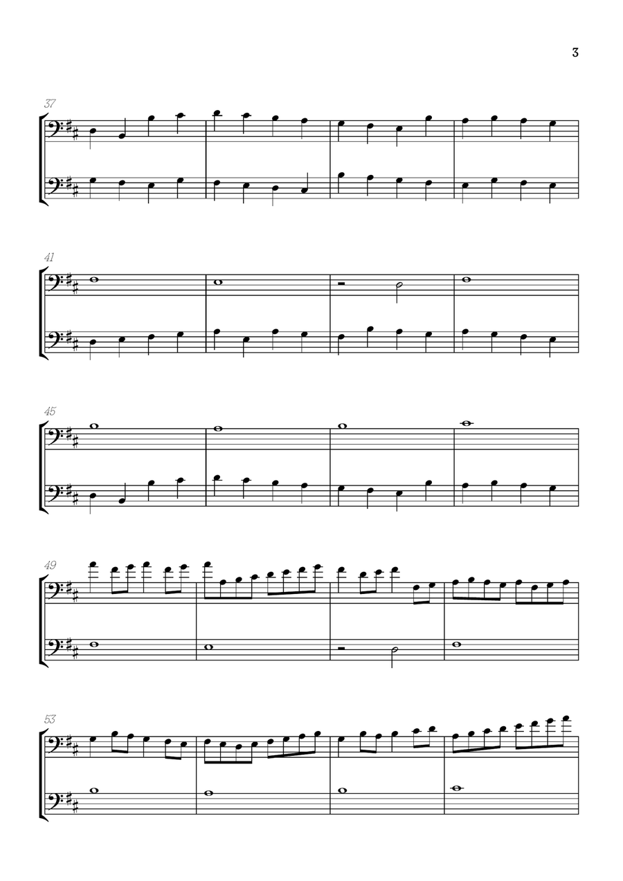 Pachelbel Canon in D • trombone duet sheet music Trombone Duet scores gallery preview page 3