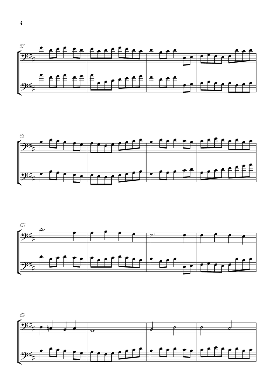 Pachelbel Canon in D • trombone duet sheet music Trombone Duet scores gallery preview page 4