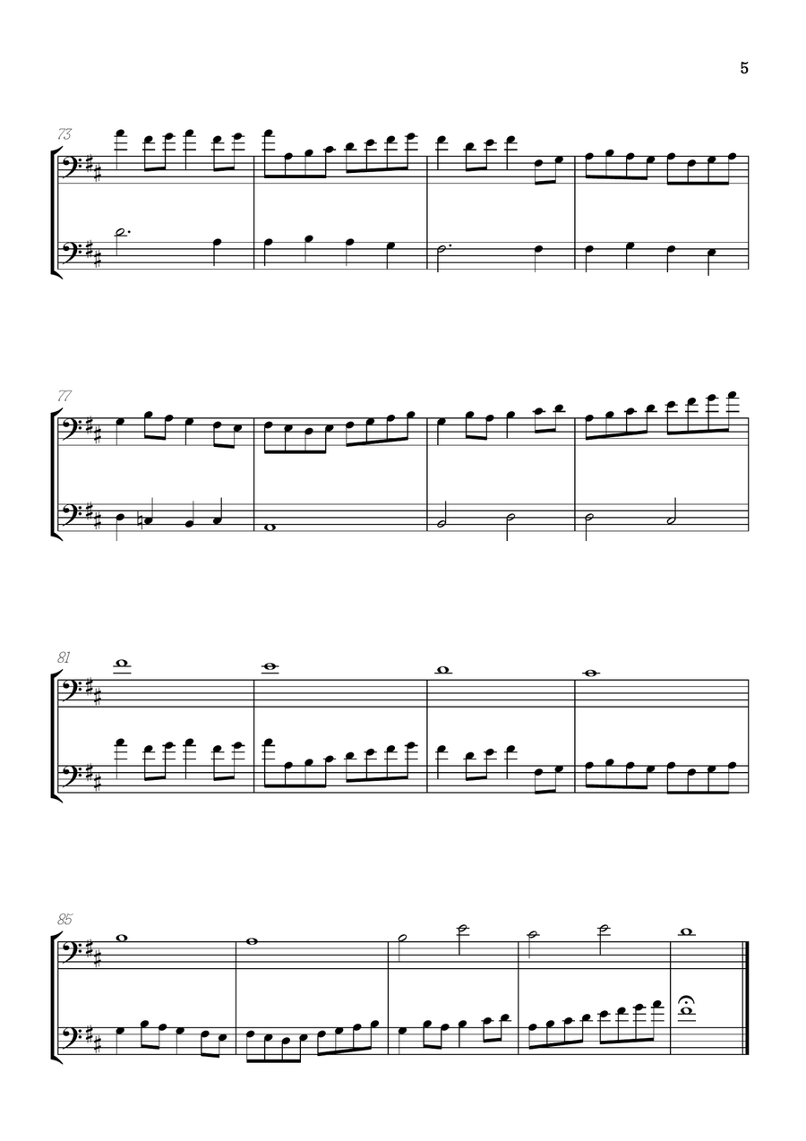 Pachelbel Canon in D • trombone duet sheet music Trombone Duet scores gallery preview page 5