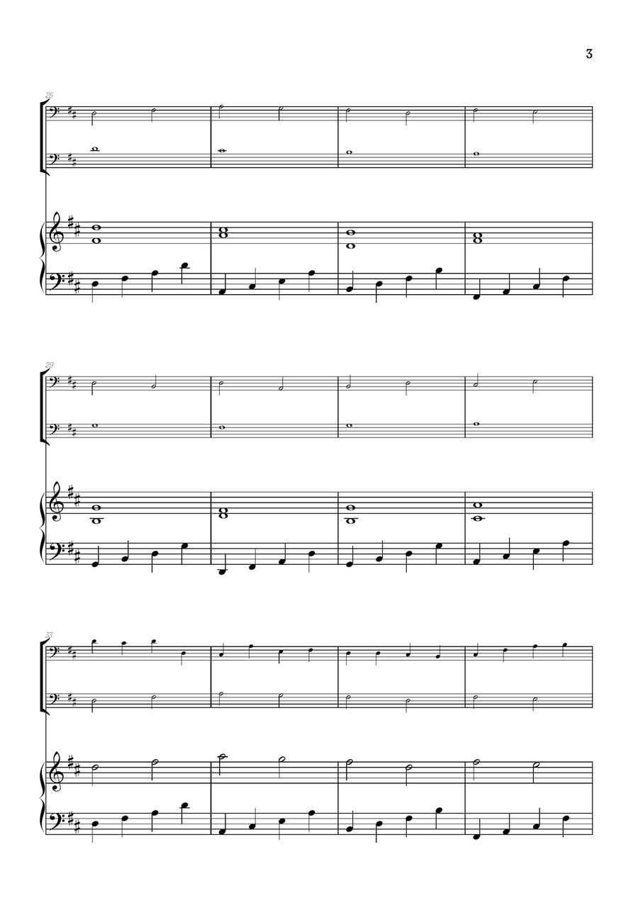 Pachelbel Canon in D • trombone duet sheet music w/ piano accompaniment Trombone Duet scores gallery preview page 3