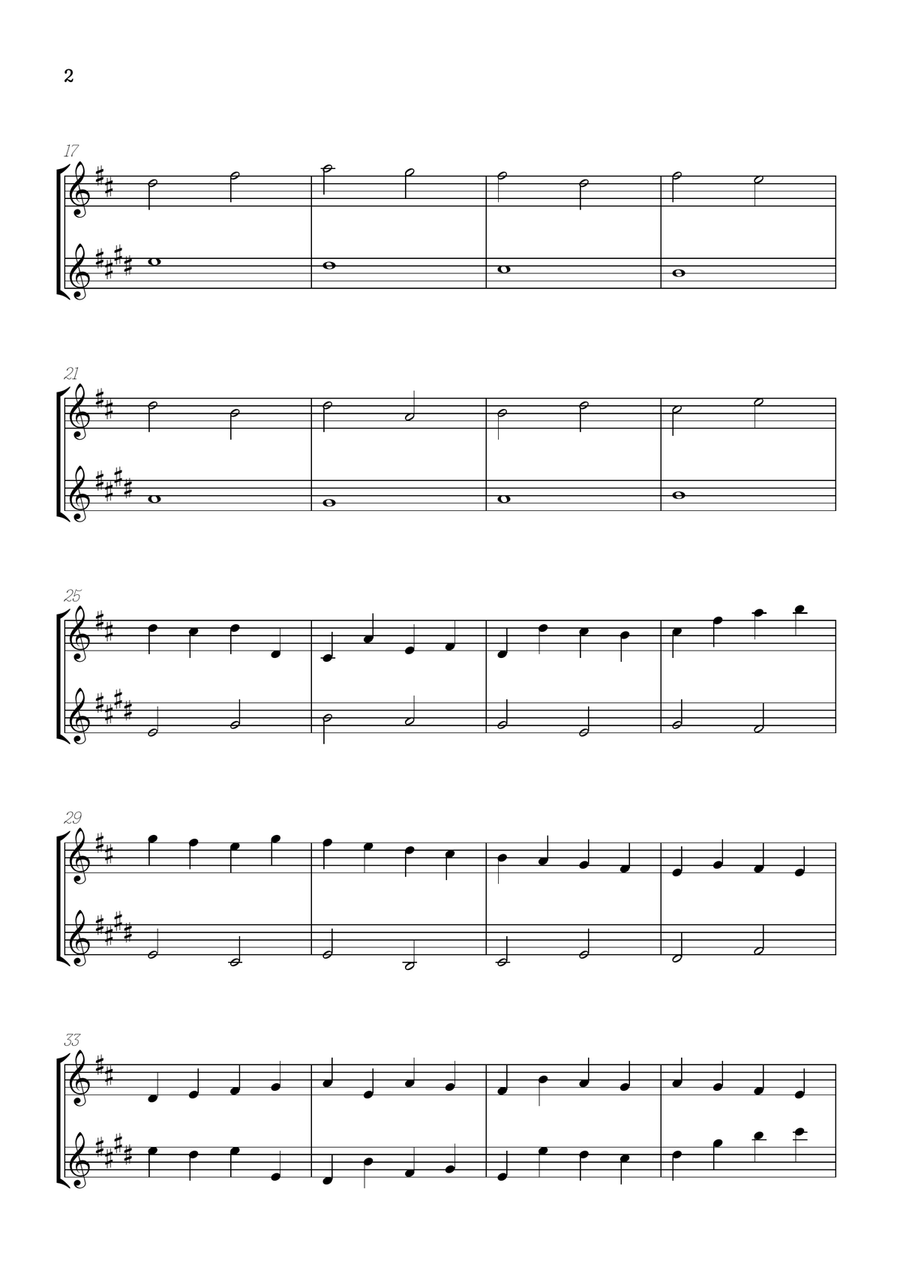 Pachelbel Canon in D • flute & clarinet duet sheet music Woodwind Duet scores gallery preview page 2