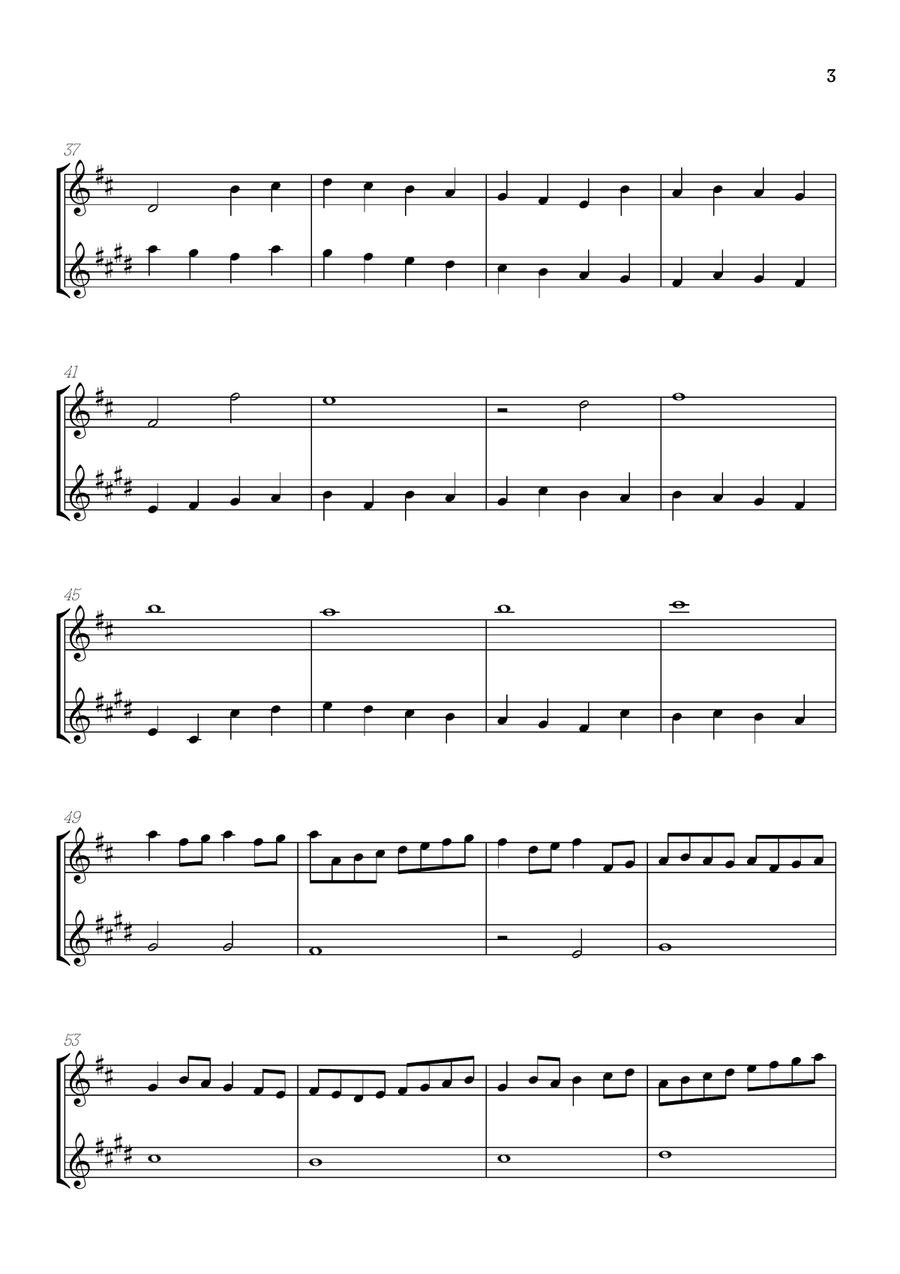 Pachelbel Canon in D • flute & clarinet duet sheet music Woodwind Duet scores gallery preview page 3
