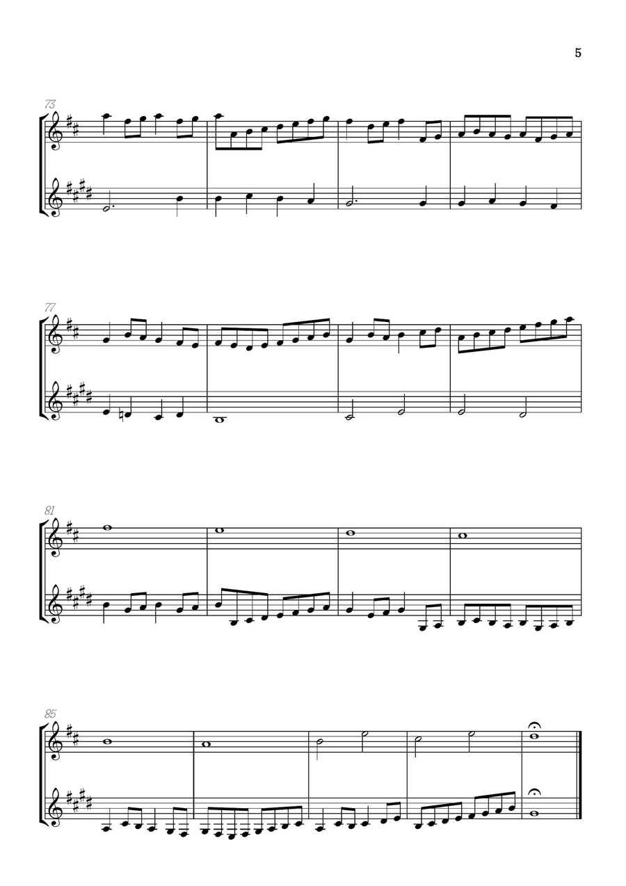 Pachelbel Canon in D • flute & clarinet duet sheet music Woodwind Duet scores gallery preview page 5