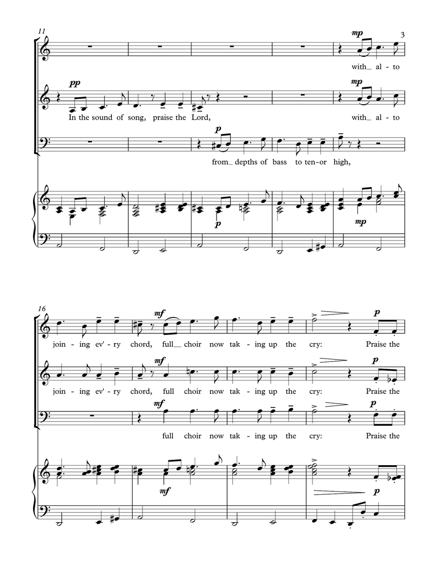 Praise the Lord (SA & Lower Voices Version) SA scores gallery preview page 3