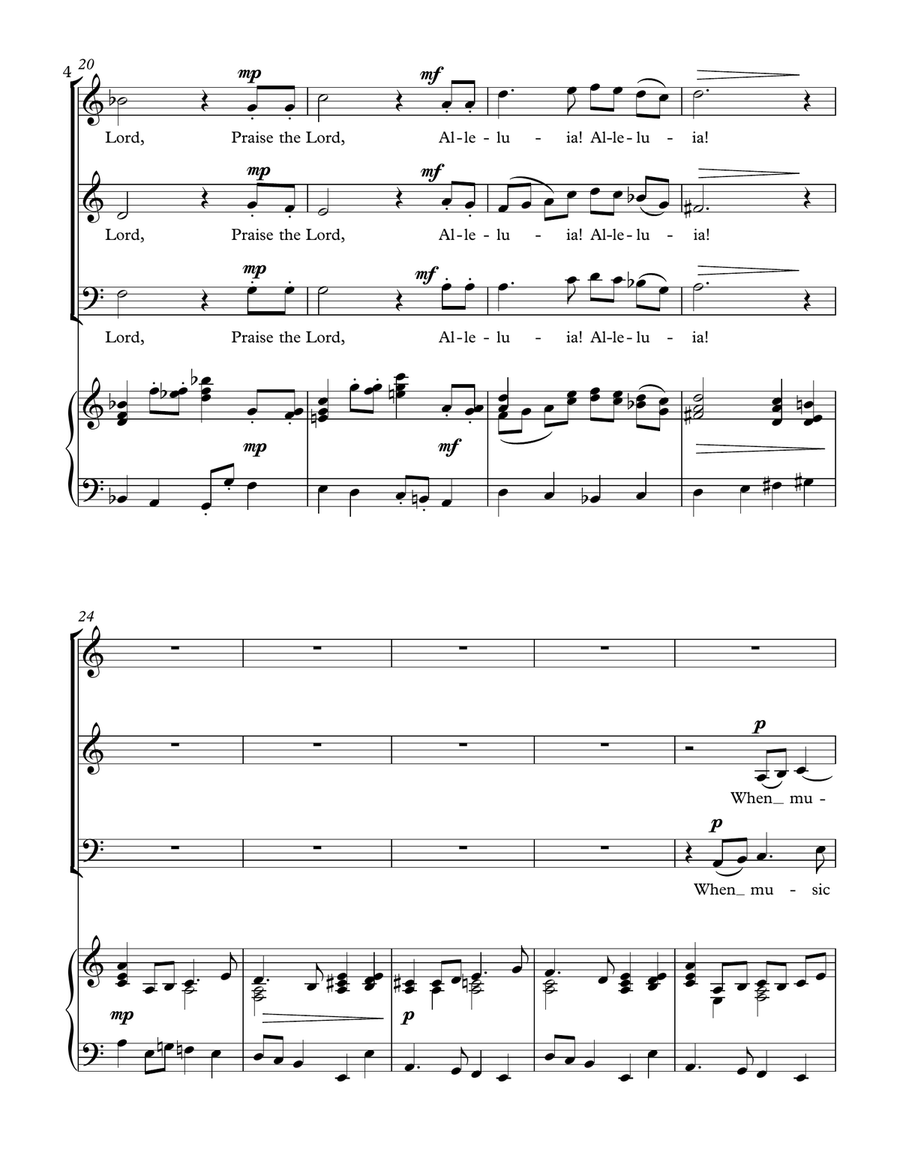 Praise the Lord (SA & Lower Voices Version) SA scores gallery preview page 4