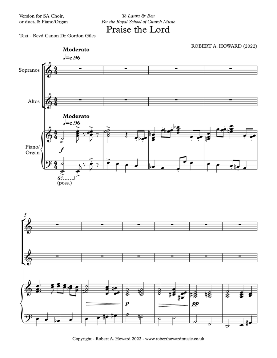 Praise the Lord (SA Version) SA scores gallery preview page 2