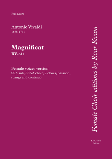 Vivaldi: Magnificat in G minor RV611, (SSA soli, SSAA choir) - Score Only