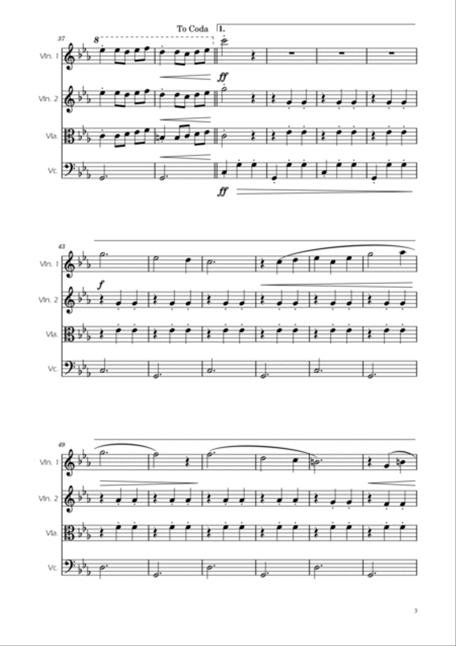 Dmitri Shostakovich - Second Waltz - String Quartet String Quartet scores gallery preview page 3