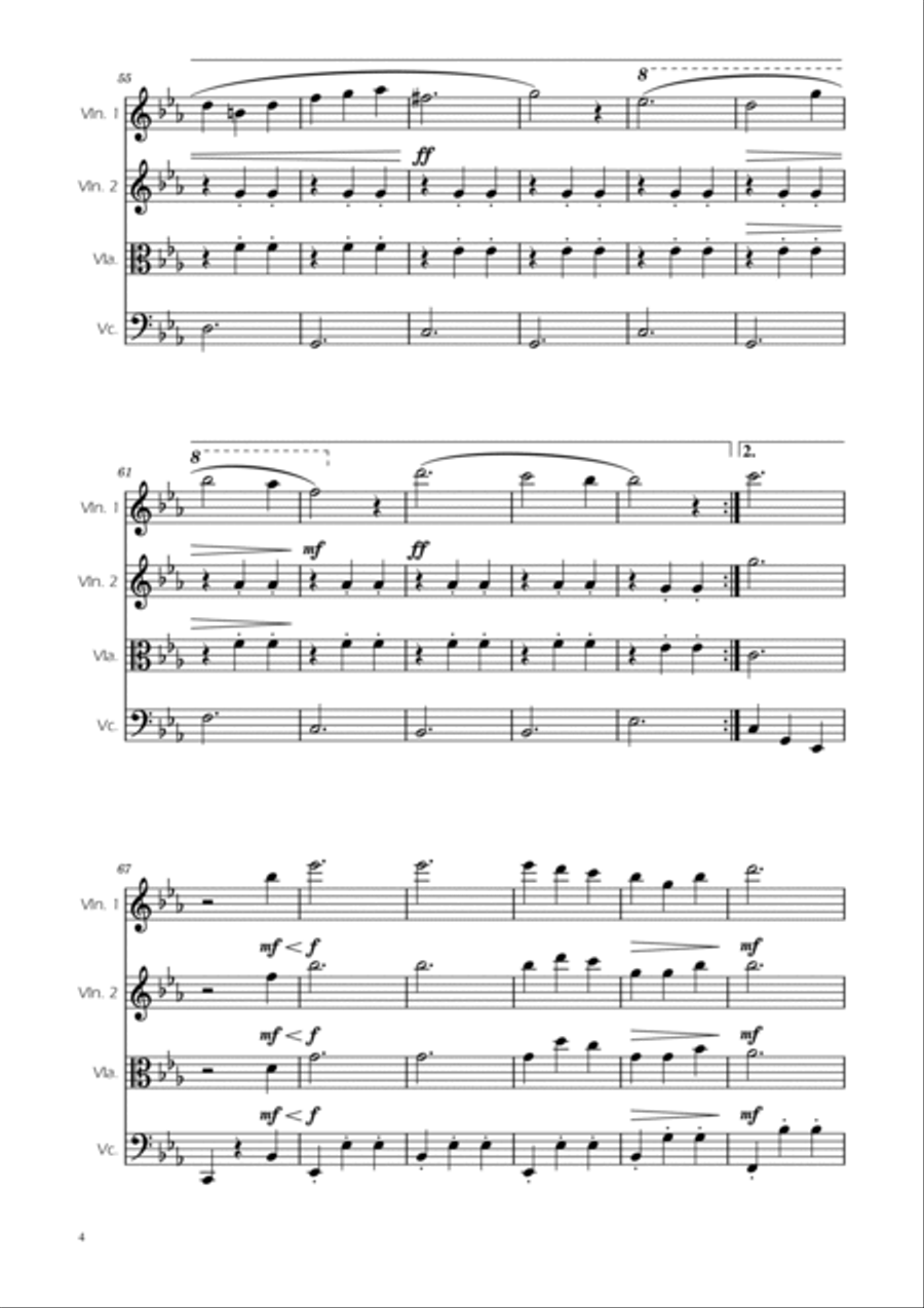 Dmitri Shostakovich - Second Waltz - String Quartet String Quartet scores gallery preview page 4