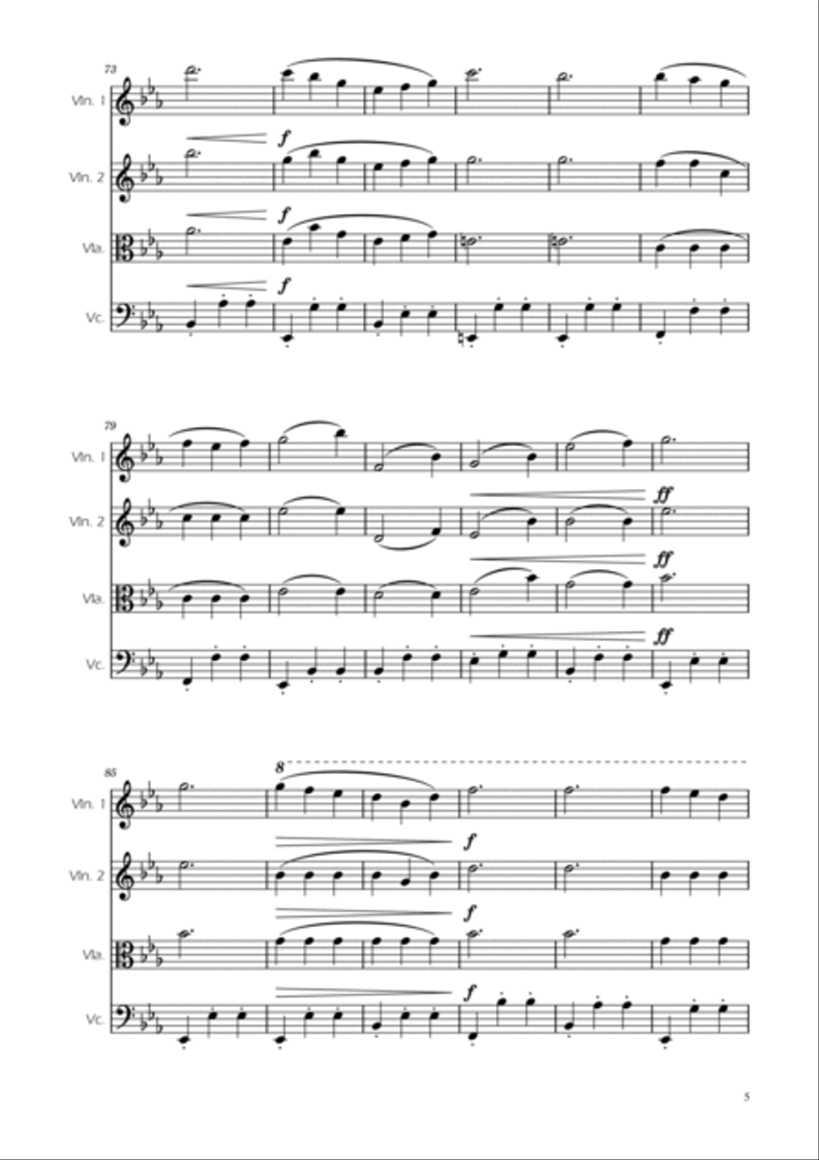 Dmitri Shostakovich - Second Waltz - String Quartet String Quartet scores gallery preview page 5
