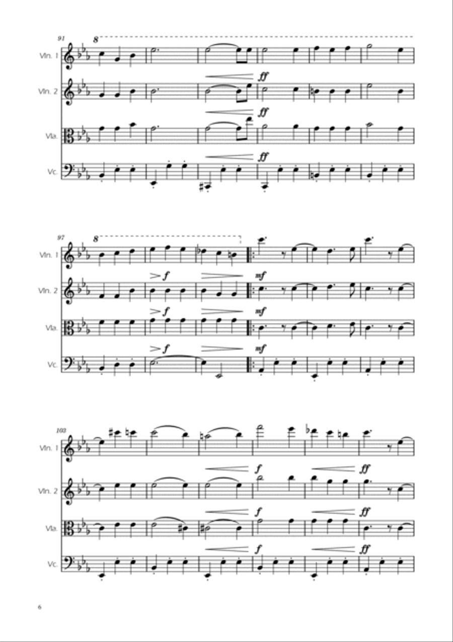 Dmitri Shostakovich - Second Waltz - String Quartet String Quartet scores gallery preview page 6