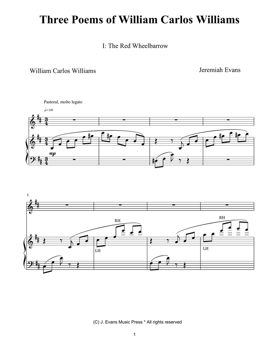Three Poems of William Carlos Williams Chamber Music scores gallery preview page 2