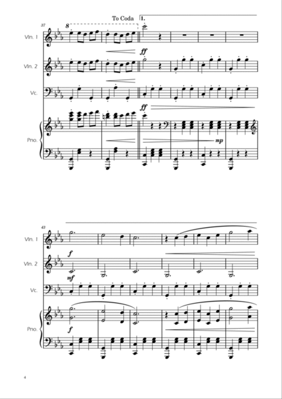 Dmitri Shostakovich - Second Waltz - Strings Trio w/ Piano String Trio scores gallery preview page 4