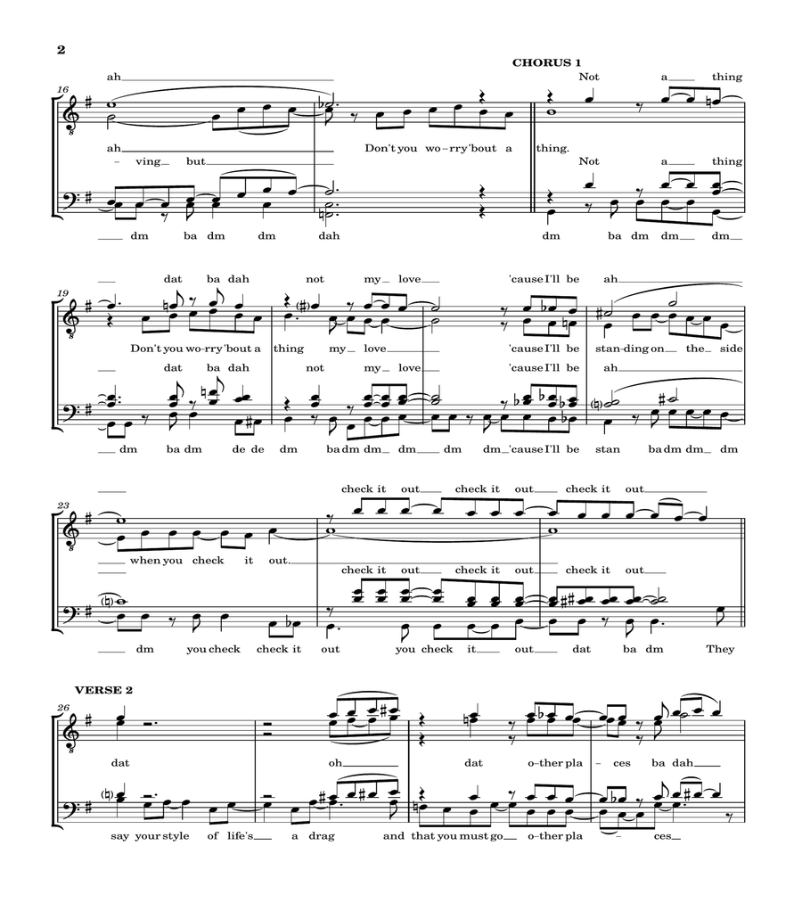 Don't You Worry 'bout A Thing 4-Part scores gallery preview page 2