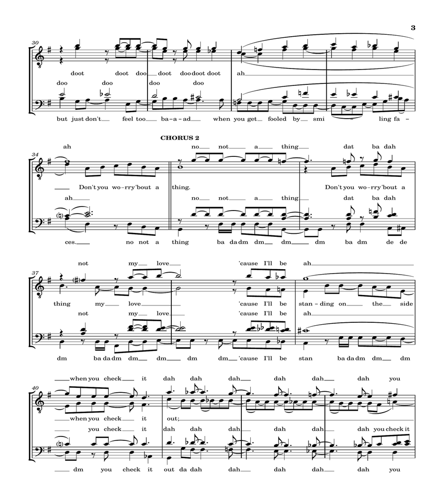 Don't You Worry 'bout A Thing 4-Part scores gallery preview page 3
