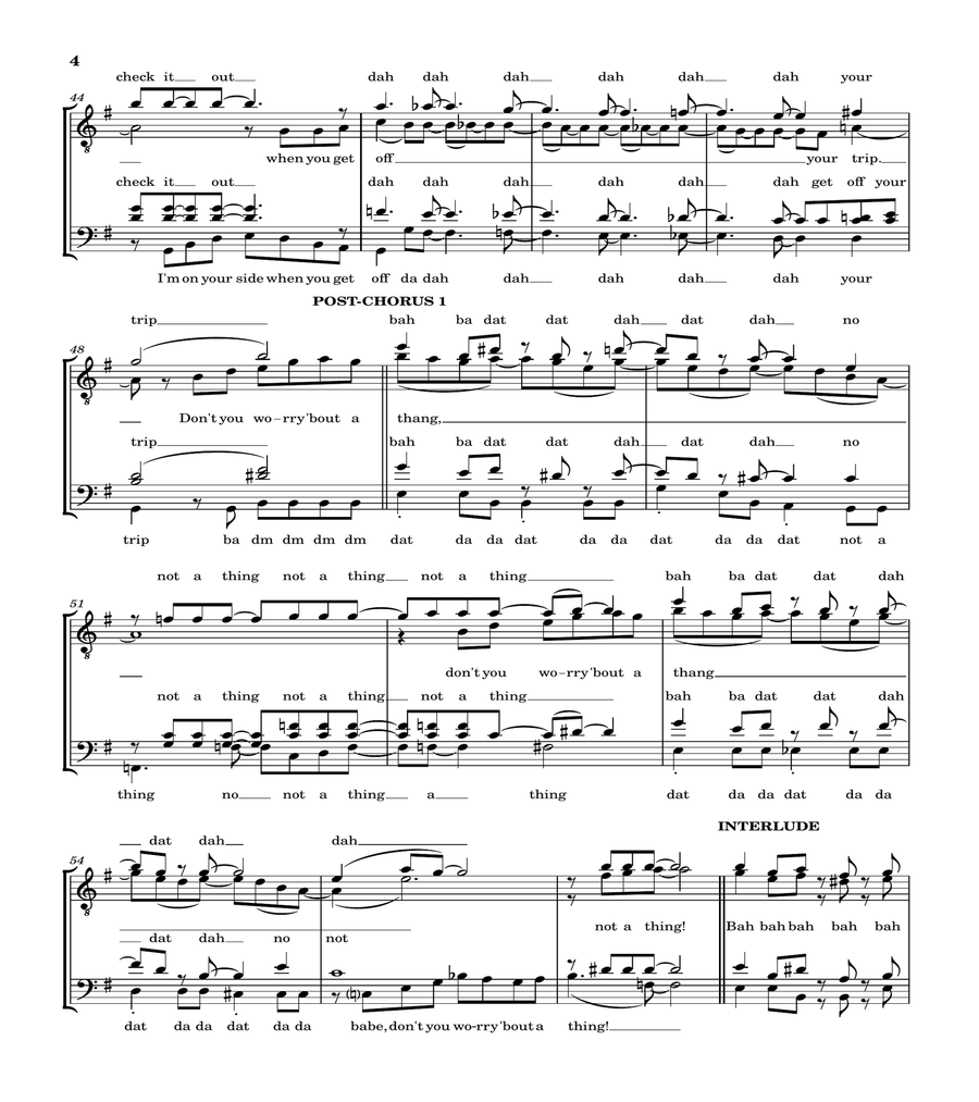 Don't You Worry 'bout A Thing 4-Part scores gallery preview page 4