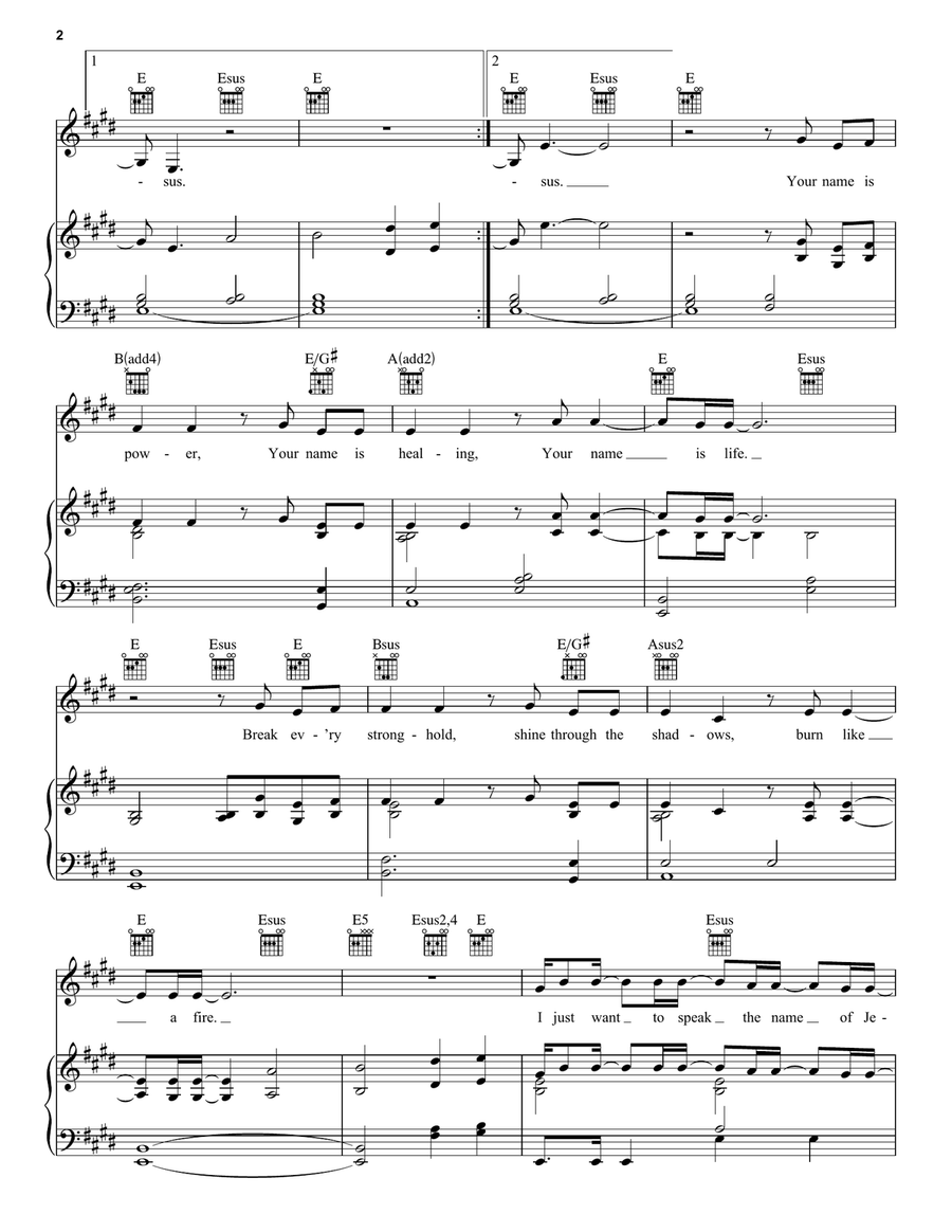 I Speak Jesus (feat. Steven Musso) Piano, Vocal, Guitar scores gallery preview page 2