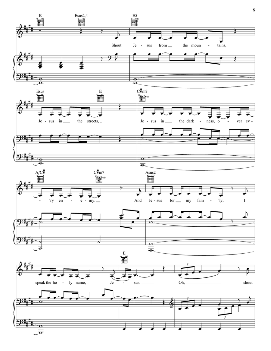 I Speak Jesus (feat. Steven Musso) Piano, Vocal, Guitar scores gallery preview page 5