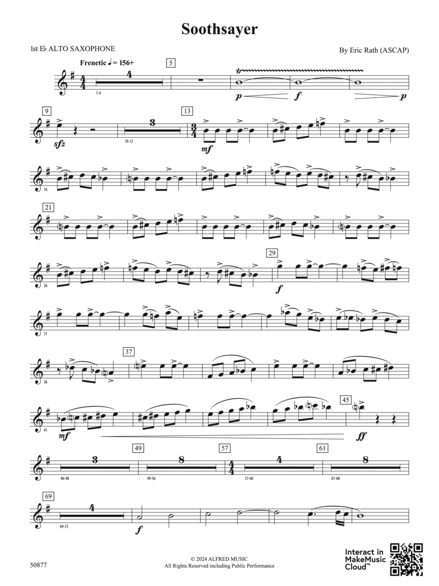 Soothsayer: E-flat Alto Saxophone Concert Band scores gallery preview page 1