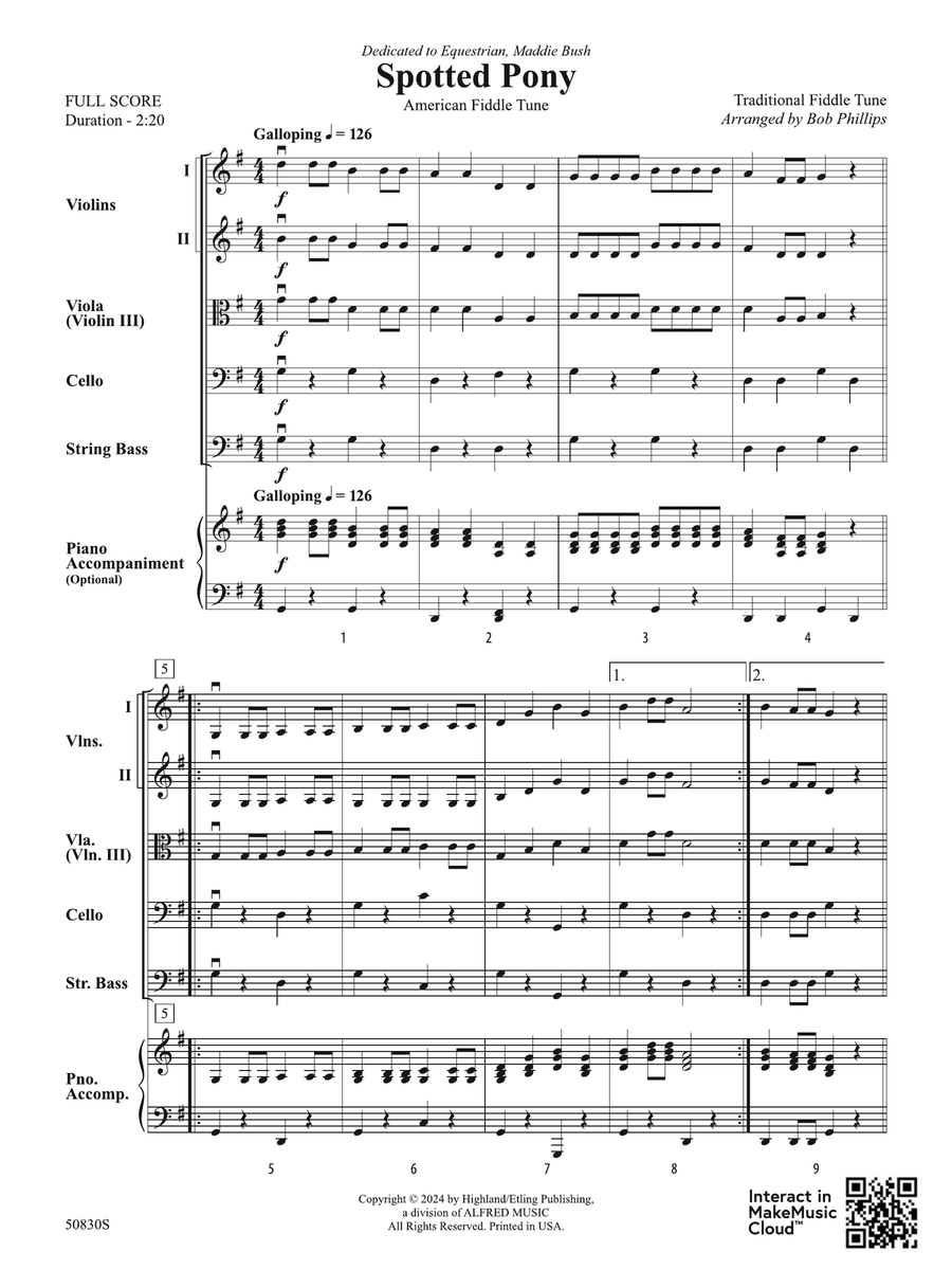 Spotted Pony: Score String Orchestra - Digital Sheet Music page 3