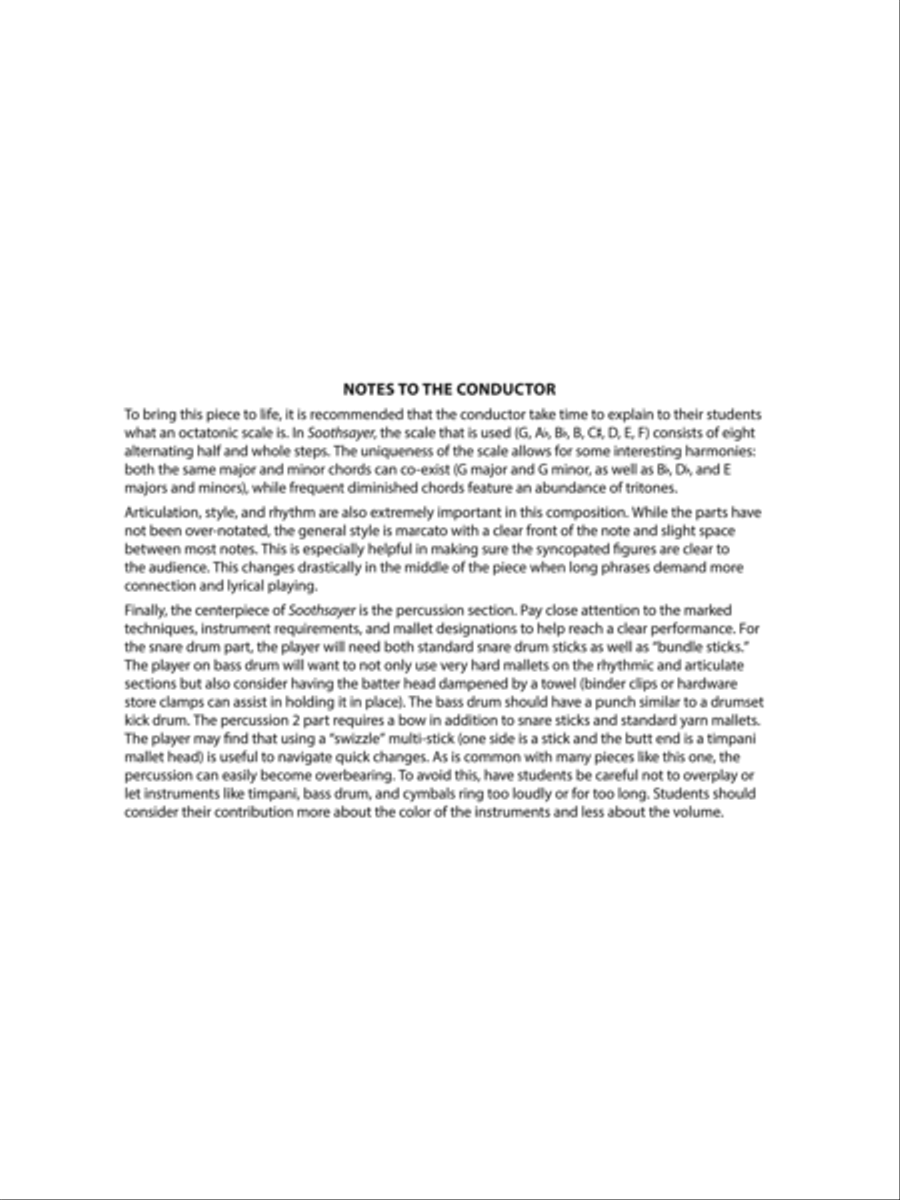 Soothsayer: Score Soothsayer: Score Concert Band scores gallery preview page 2