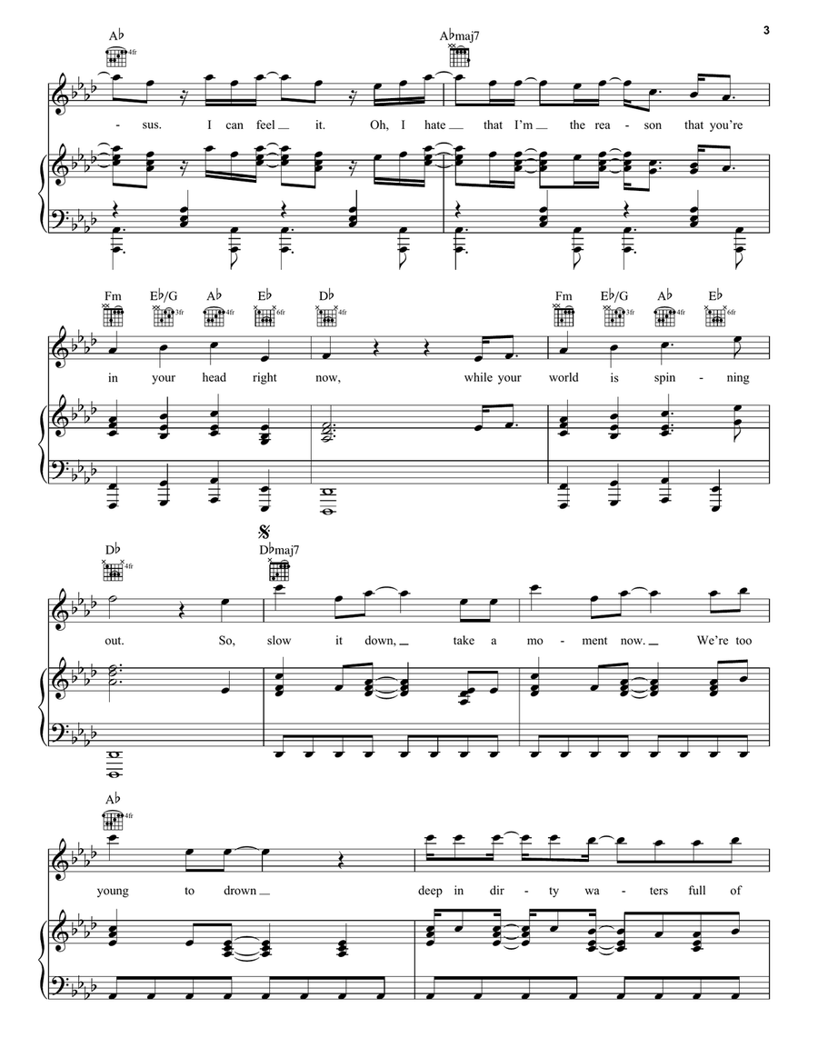 Slow It Down Slow It Down Piano, Vocal, Guitar scores gallery preview page 3