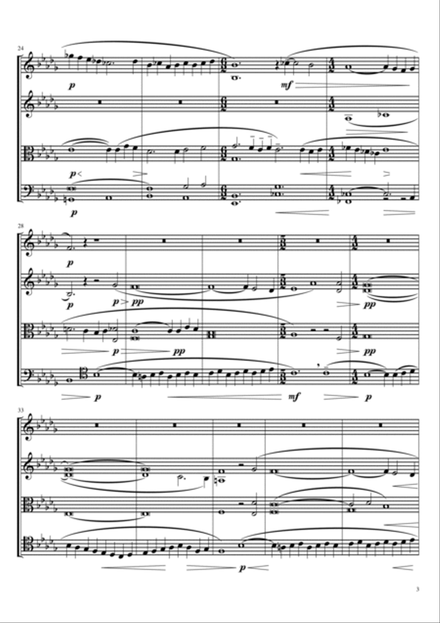 Adagio for Strings - String Quartet String Quartet scores gallery preview page 3