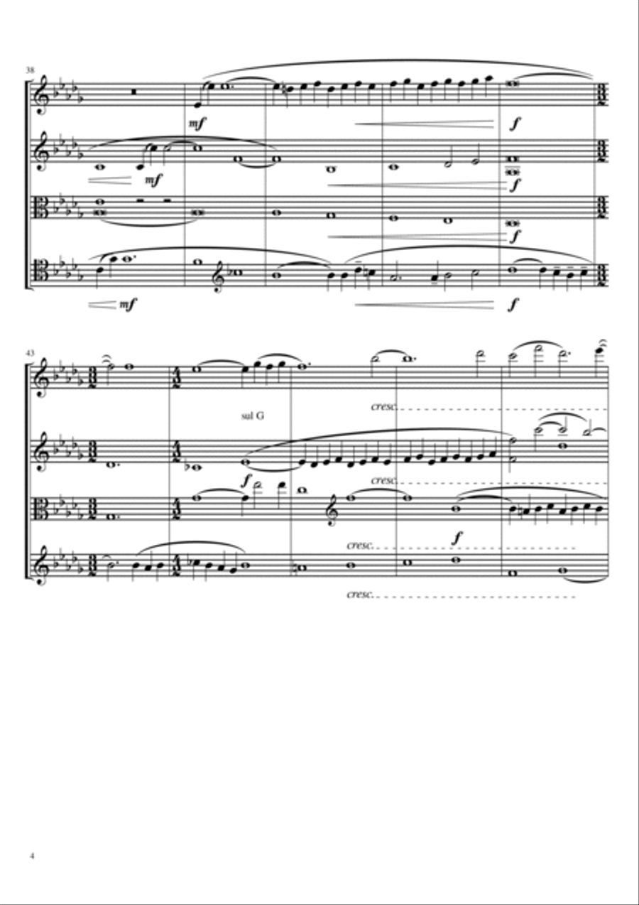 Adagio for Strings - String Quartet String Quartet scores gallery preview page 4