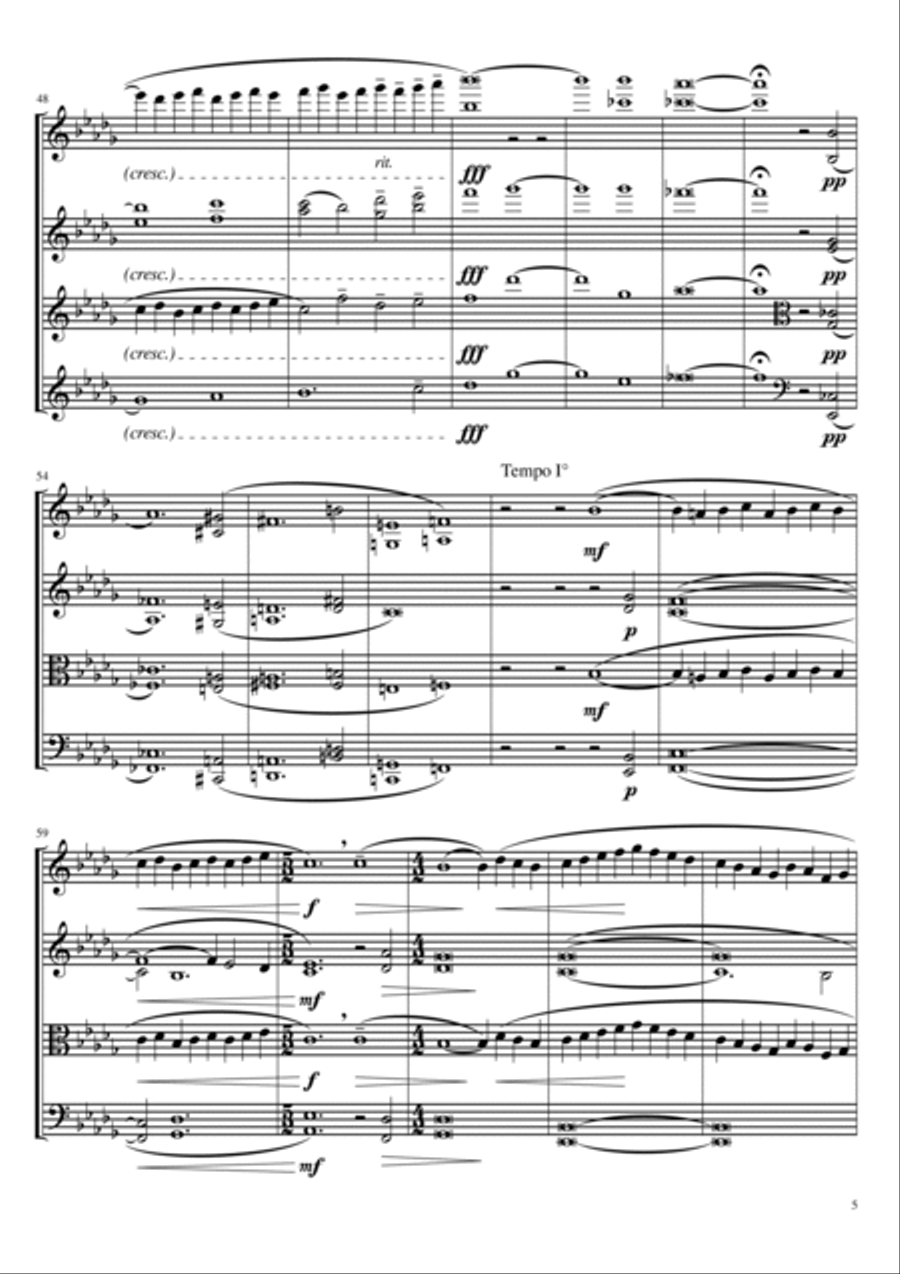 Adagio for Strings - String Quartet String Quartet scores gallery preview page 5
