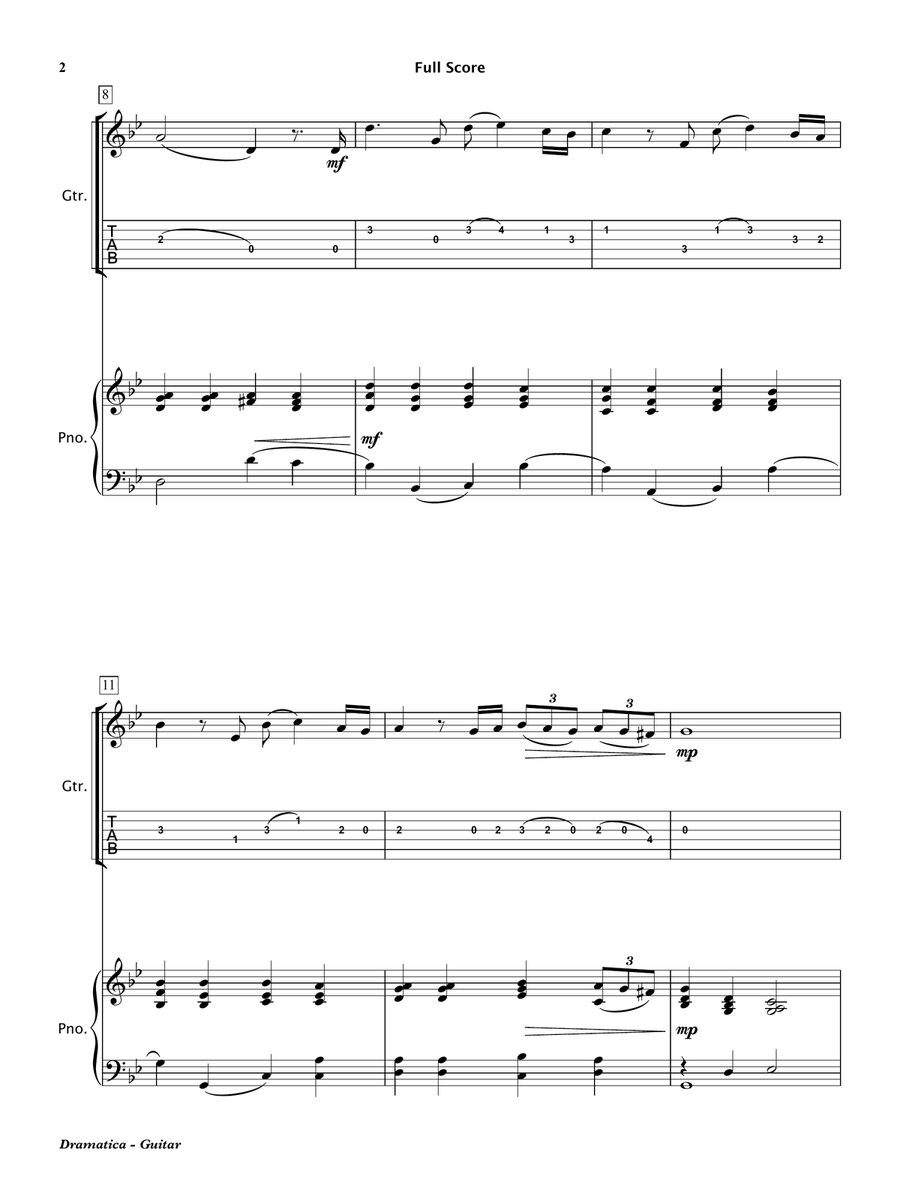 Dramatica (Acoustic Guitar and Piano) Chamber Music scores gallery preview page 3