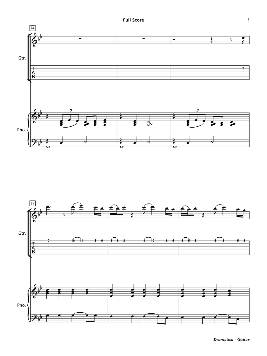 Dramatica (Acoustic Guitar and Piano) Chamber Music scores gallery preview page 4