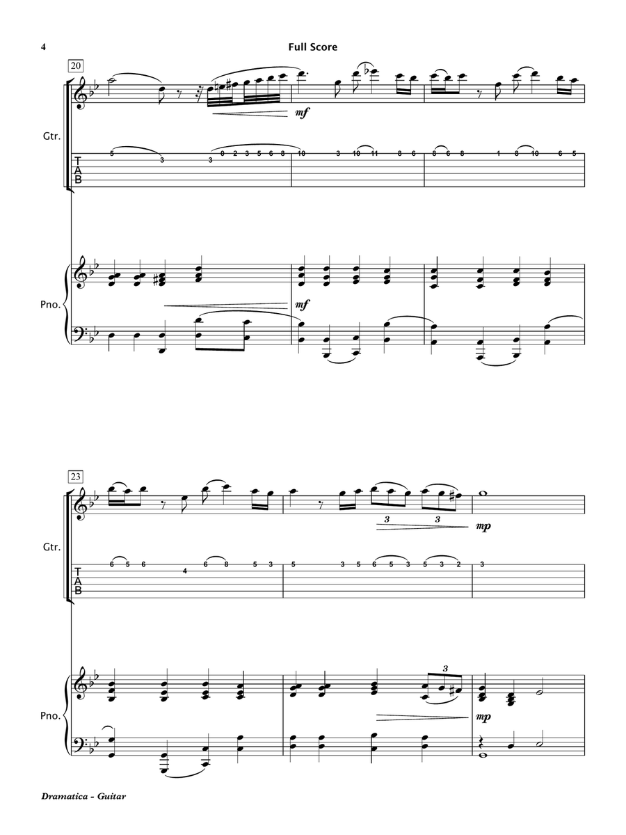 Dramatica (Acoustic Guitar and Piano) Chamber Music scores gallery preview page 5