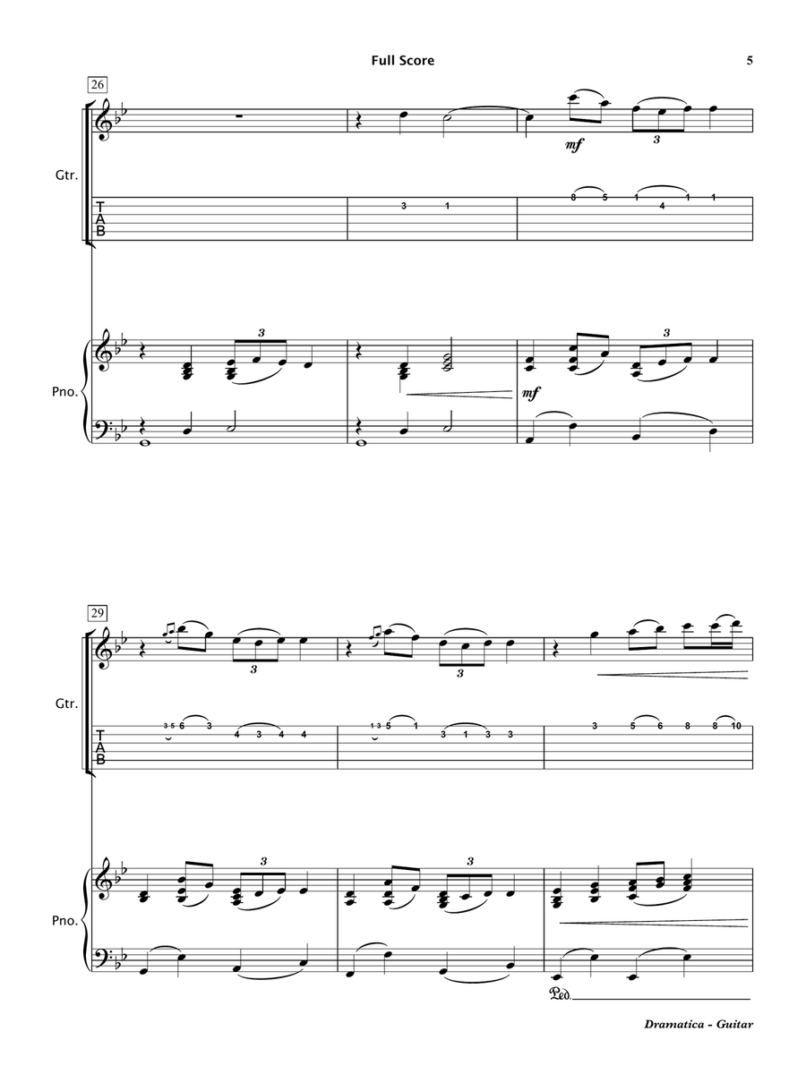 Dramatica (Acoustic Guitar and Piano) Chamber Music scores gallery preview page 6
