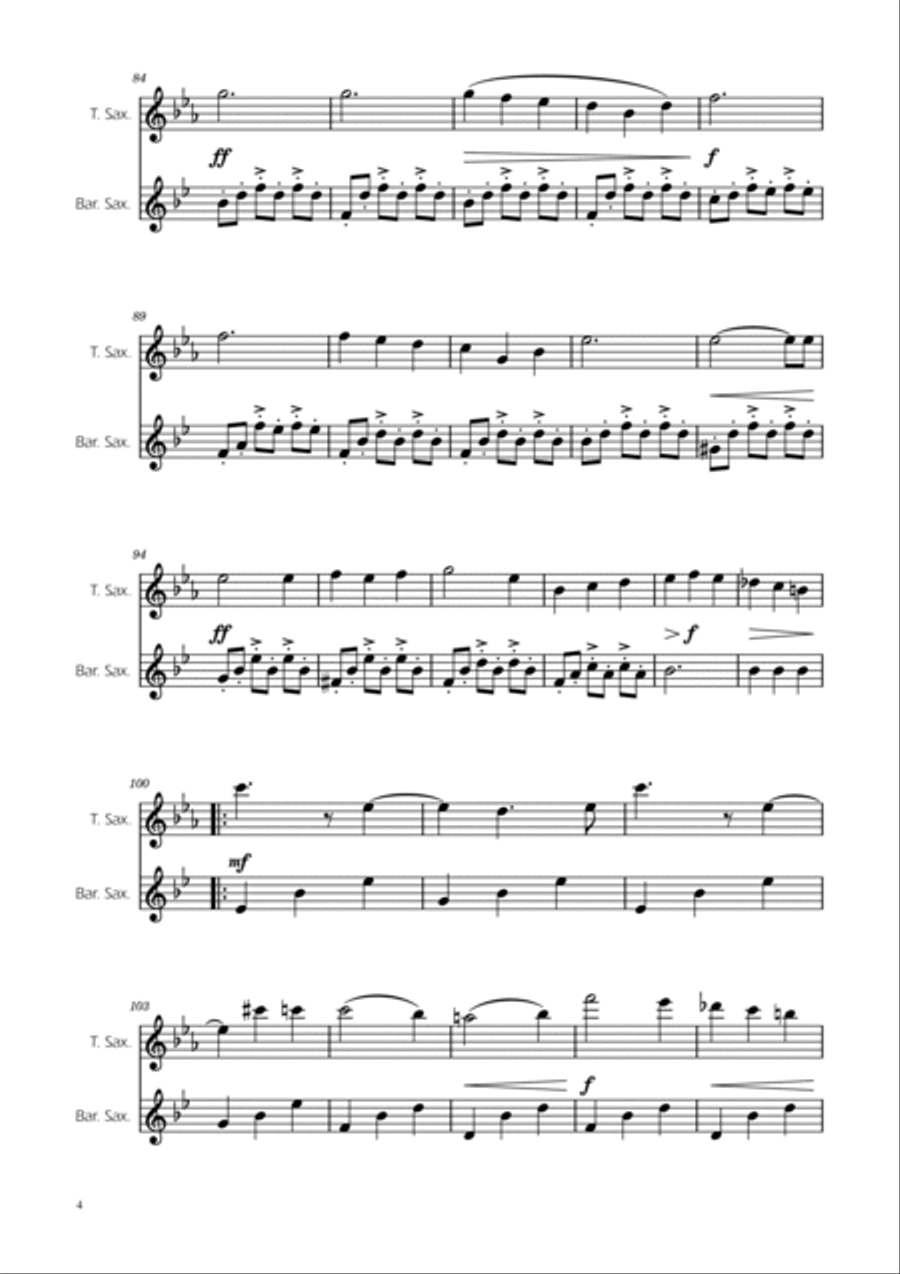 Dmitri Shostakovich - Second Waltz - Sax Duet Woodwind Duet scores gallery preview page 4