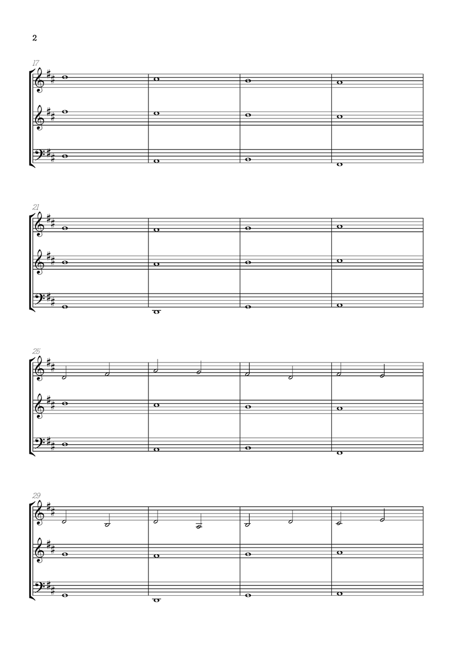 Pachelbel Canon in D • strings trio sheet music • violin, violin & cello String Trio scores gallery preview page 2