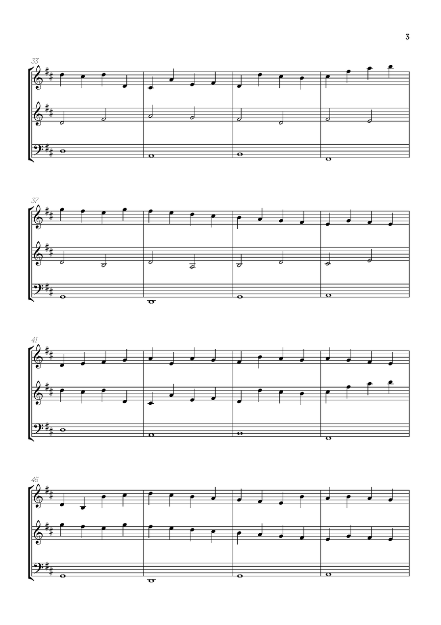 Pachelbel Canon in D • strings trio sheet music • violin, violin & cello String Trio scores gallery preview page 3
