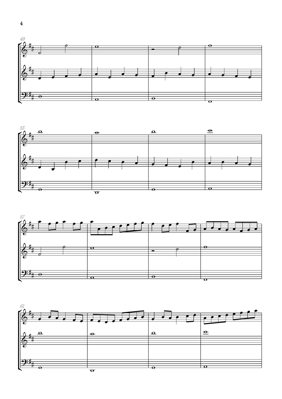 Pachelbel Canon in D • strings trio sheet music • violin, violin & cello String Trio scores gallery preview page 4