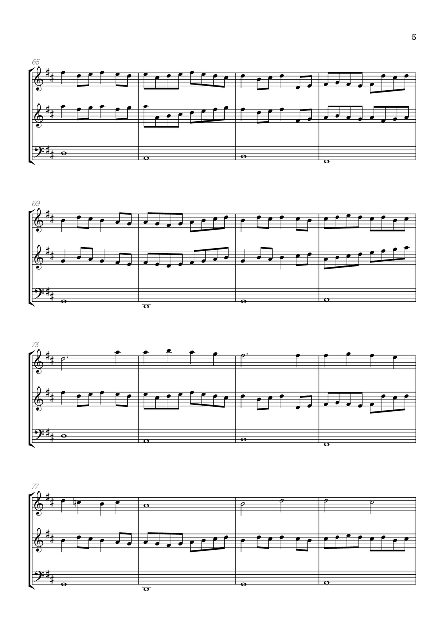 Pachelbel Canon in D • strings trio sheet music • violin, violin & cello String Trio scores gallery preview page 5