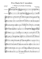 Five duets for C recorders Woodwind Duet scores gallery preview page 3