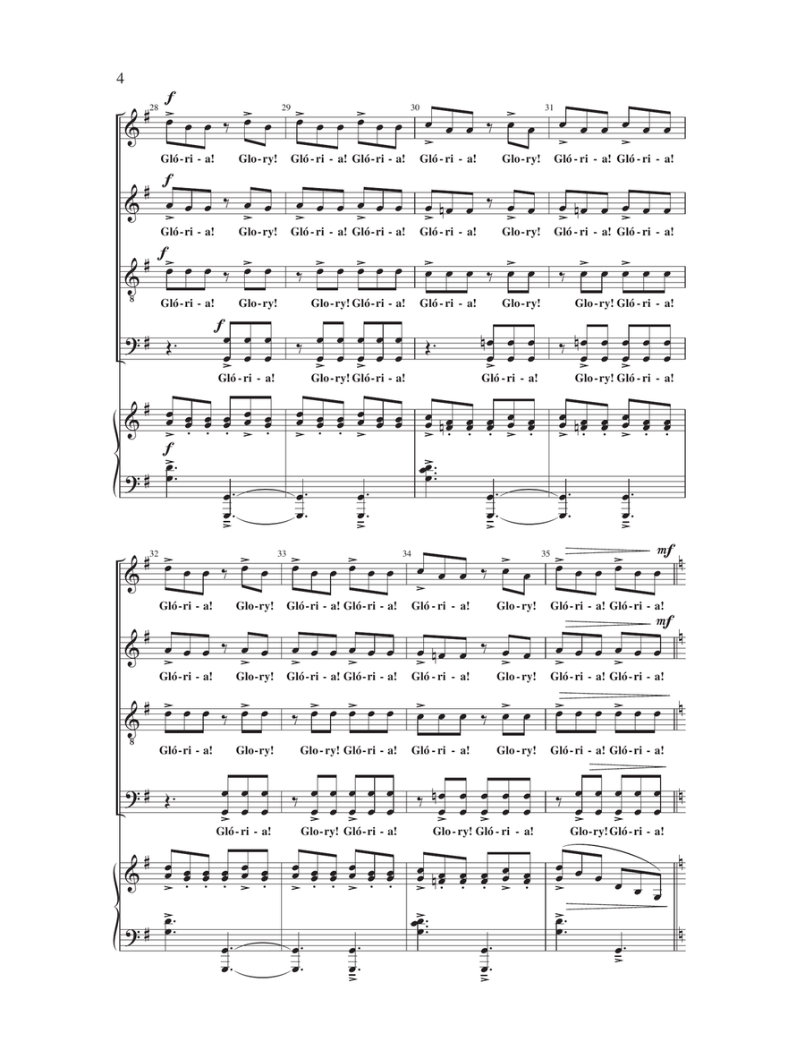 Gloria in Excelsis Deo Gloria in Excelsis Deo Divisi scores gallery preview page 4