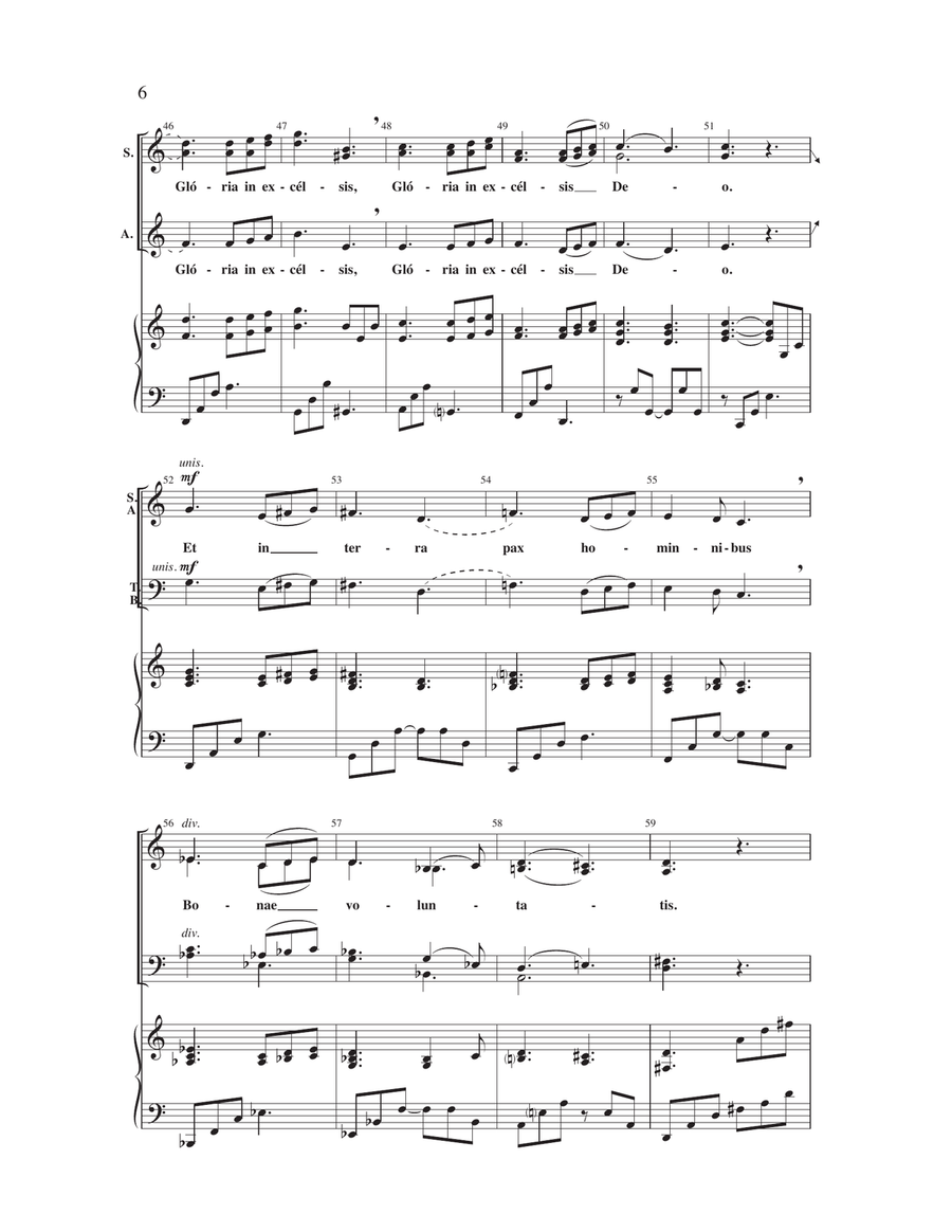 Gloria in Excelsis Deo Gloria in Excelsis Deo Divisi scores gallery preview page 6