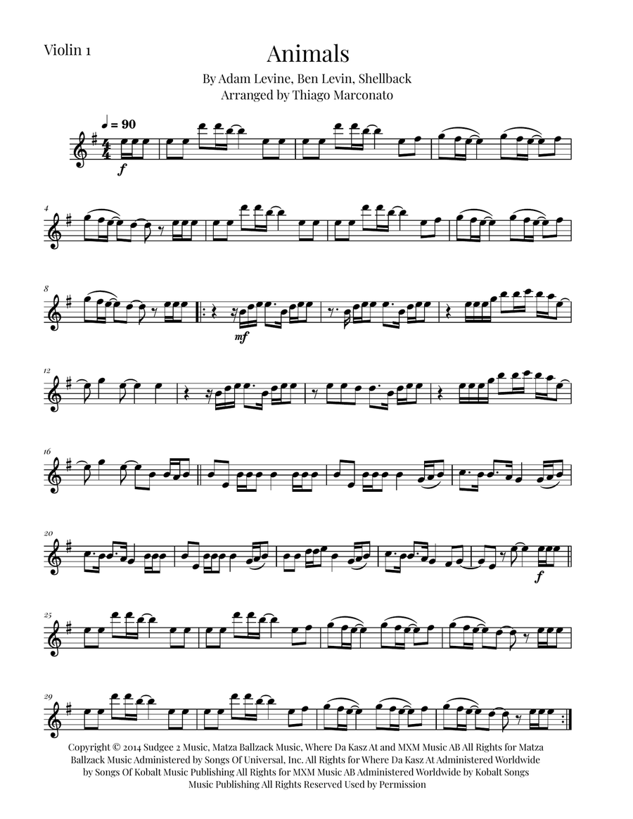 Animals Animals String Duet scores gallery preview page 3