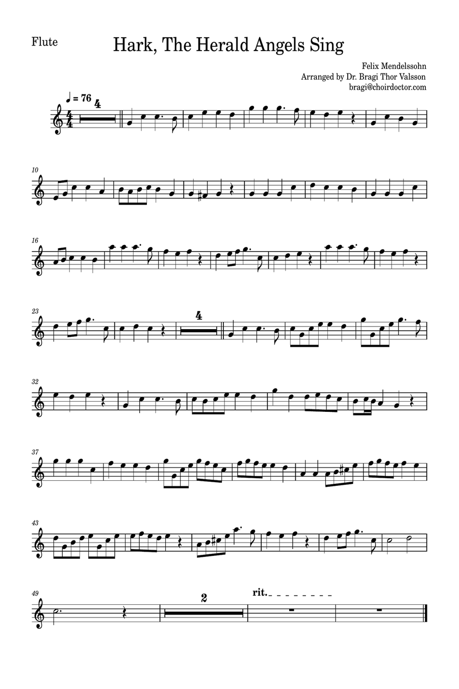 Hark, The Herald Angels Sing - Flute and Oboe with Piano accompaniment Woodwind Duet scores gallery preview page 6