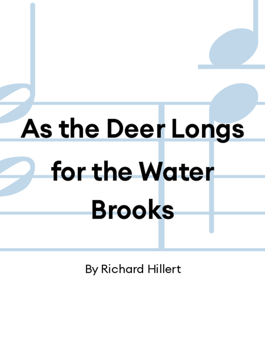 As the Deer Longs for the Water Brooks Unison Choir scores gallery preview page 1