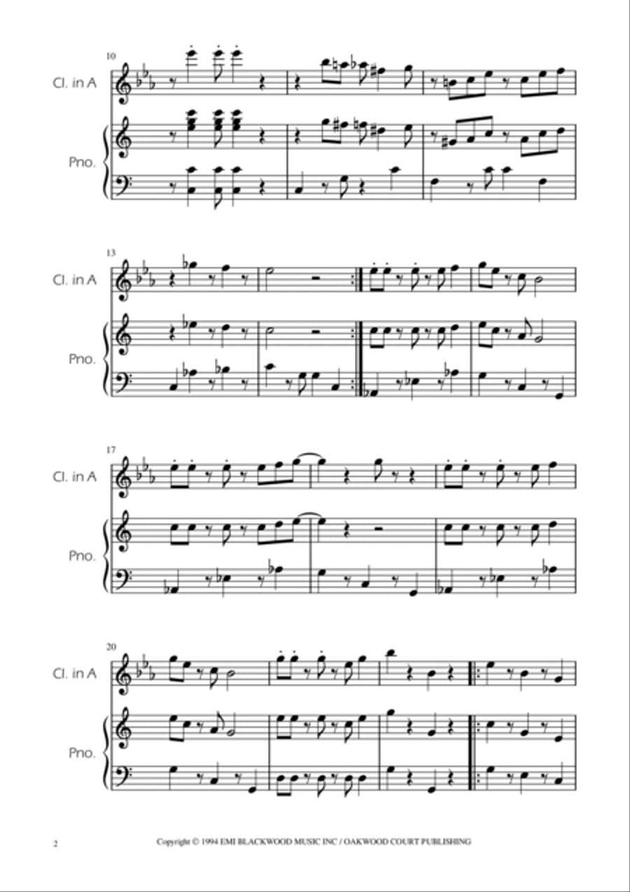 Super Mario Bros Theme A Clarinet scores gallery preview page 2